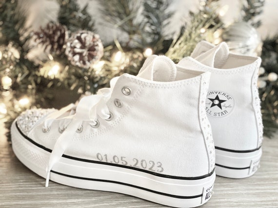 Bride Converse Shoes/custom Wedding Shoes/ - Etsy