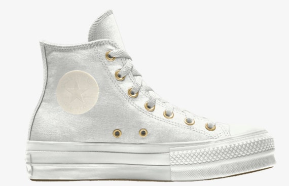 Converse blancas con plataforma para novias Zapatos de boda personalizados Ideas para regalos de boda Zapatillas de novia Converse para boda DIAMANTES DE IMITACION Y PERLAS Etsy Espana
