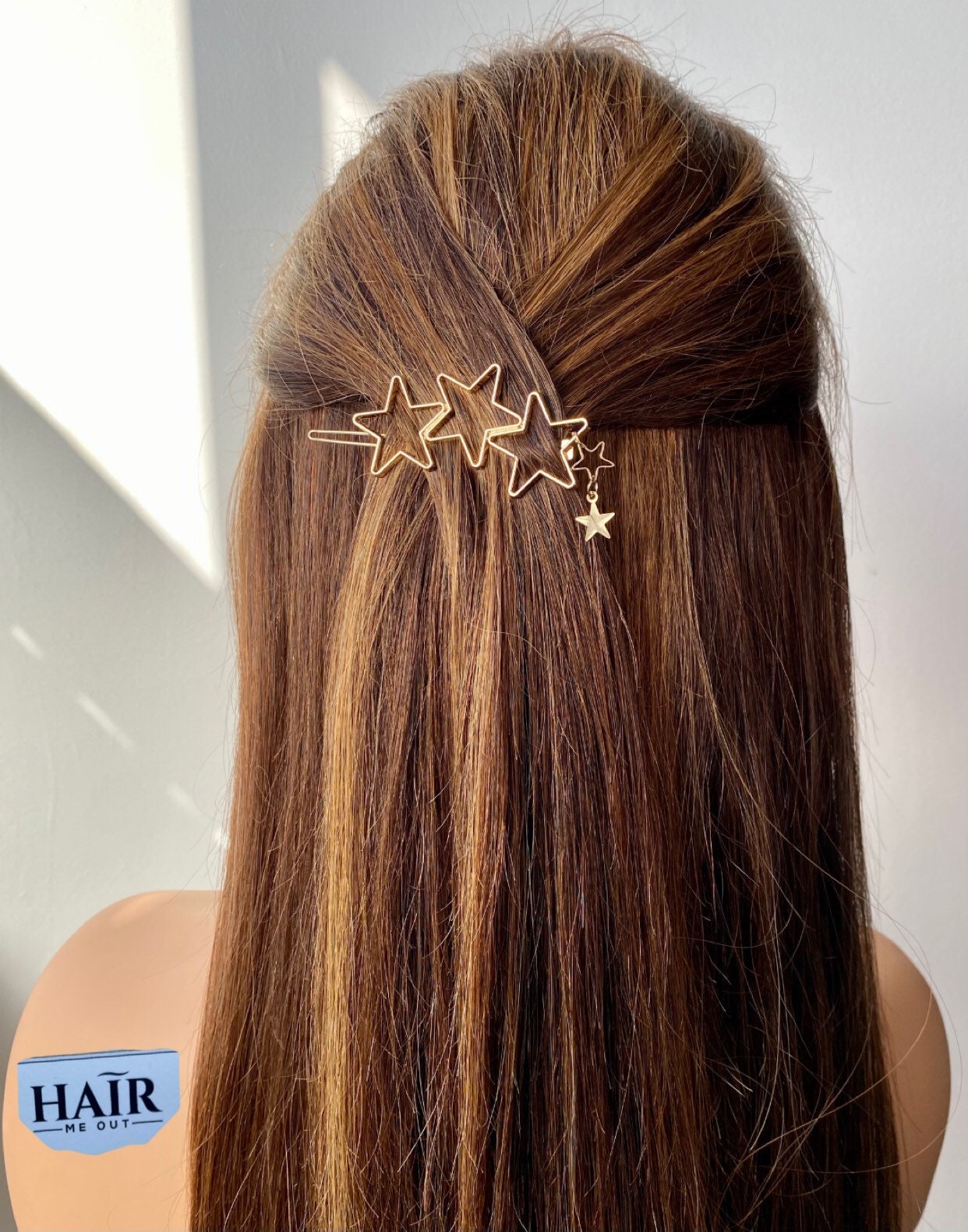 Triple Star Hair Clip Gold Space Etsy UK