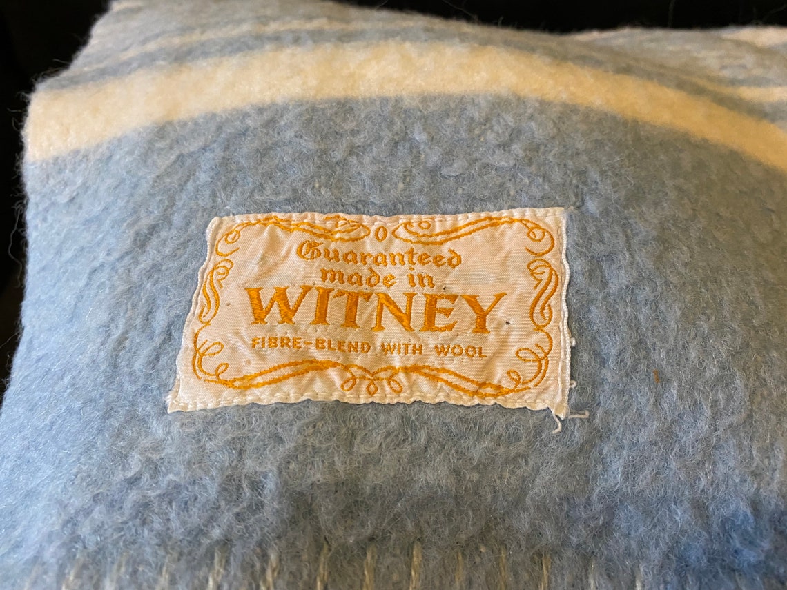 Huge Vintage Witney Wool Blend Blanket Throw White with Baby Etsy