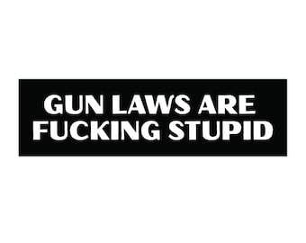 Anti-gun violence bumper sticker | political protest fuck NRA car magnet | minimal black and white end gun violence magnetic decal