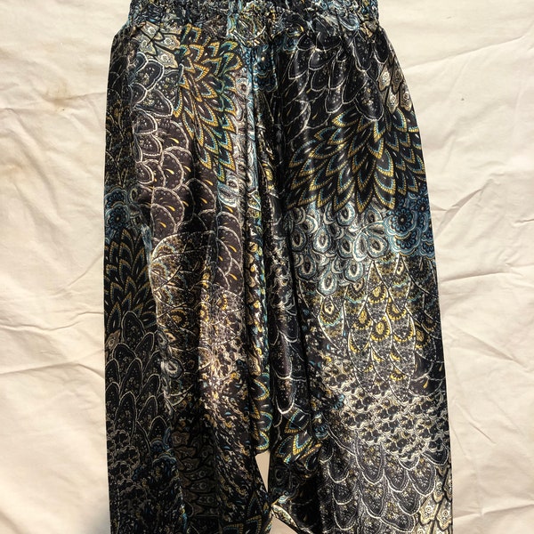 Simandra Pantaloni harem da donna Singharaja Comodi Baggy Aladin per estate e yoga, taglia unica, beige., Taglia Unica