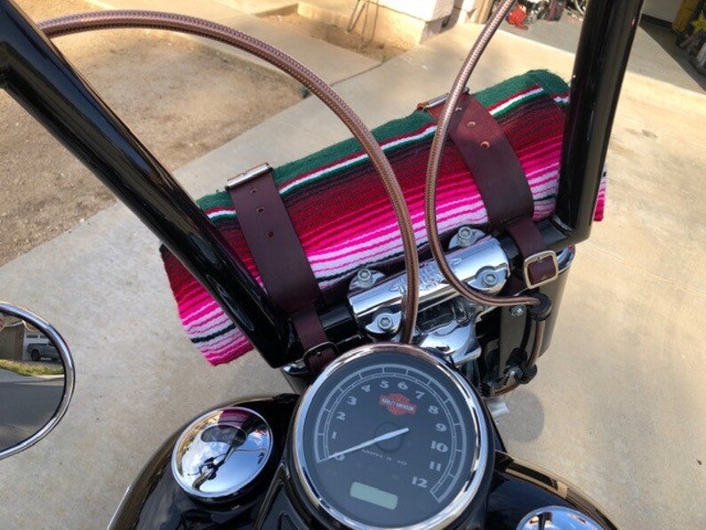 Motorcycle Leather Blanket Holder Copper Hog And Harley Etsy