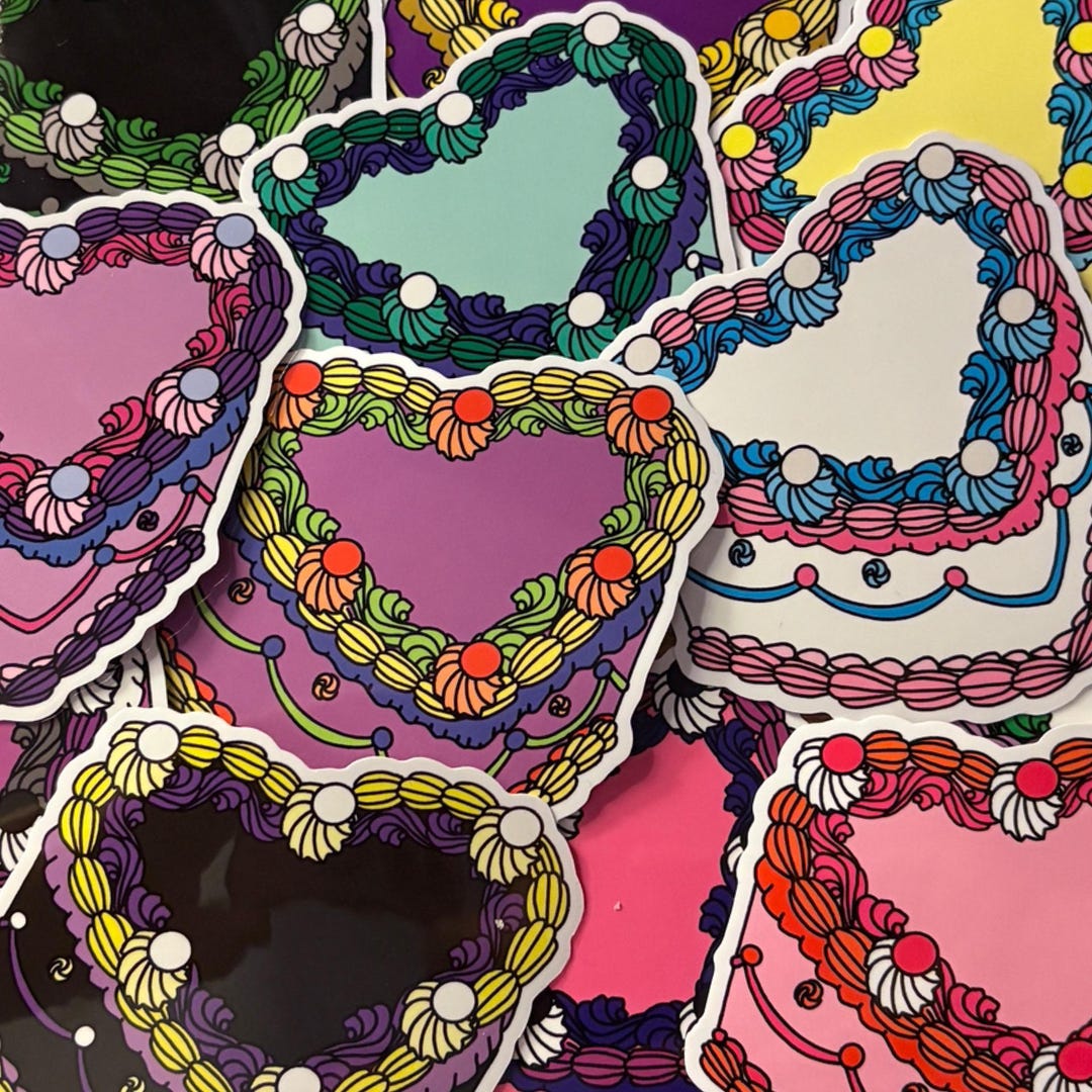 Pride Flag Color Vintage Heart Cake Stickers, LGBTQ Vinyl Stickers - Etsy
