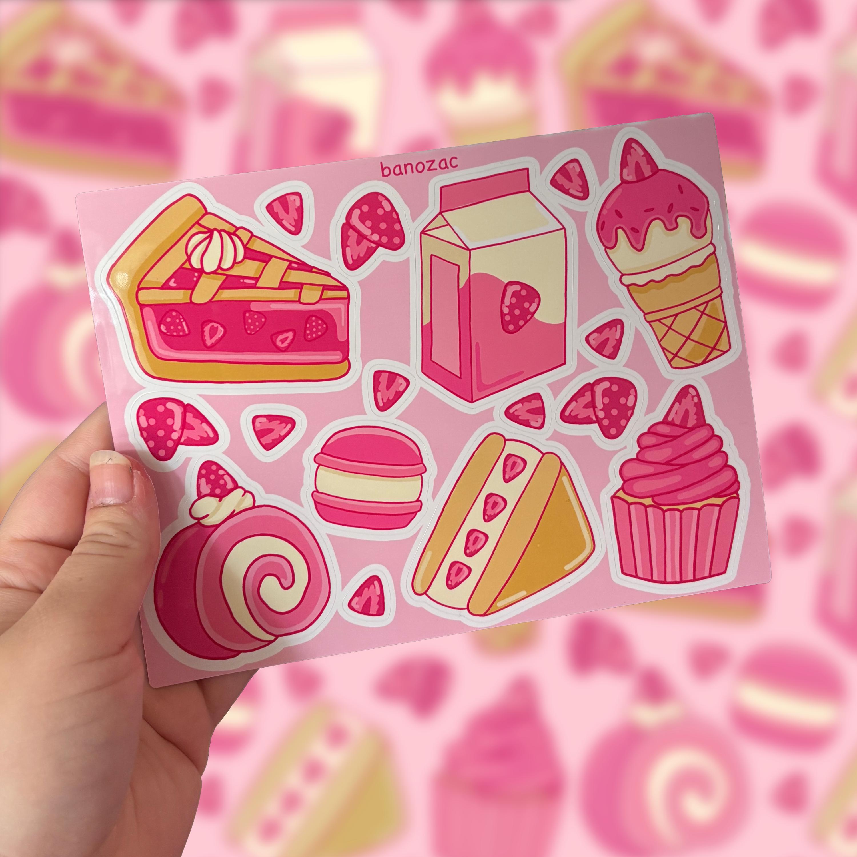 Cute Fruit Bakery Stickers - Kawaii Dessert Sticker Sheet - Etsy