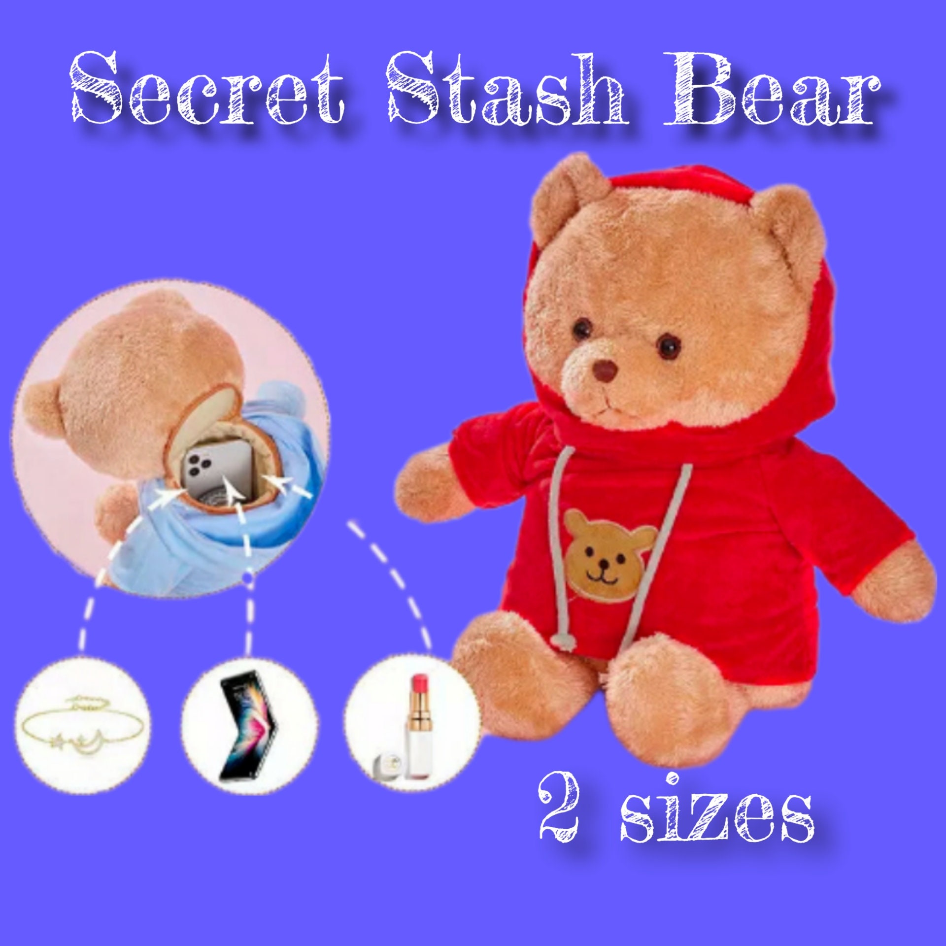 teddy bear you can hide stuff in