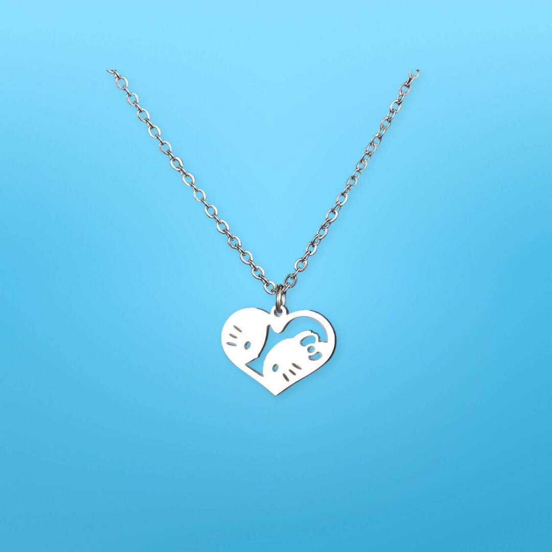 Kitty Mother and Child Necklace, Kawaii Necklace, Couple Necklace, Friend Necklace, Mom Necklace