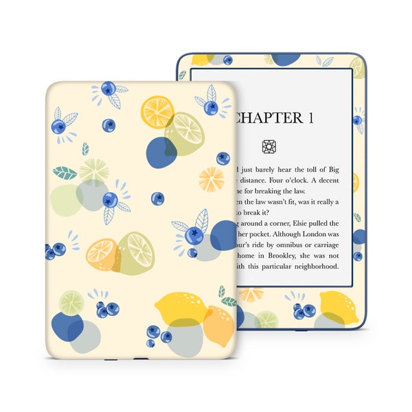 Blueberry and Citrus Fresh and Vibrant 3M Premium Wrapping Vinyl Skin For Kindle eReader(not a case)