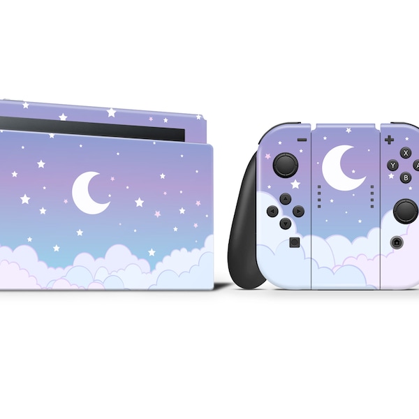 Starry Luna Sky Purple Blue Ombre 3M Premium Wrapping Vinyl Full Wrap For Nintendo Switch
