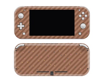 Warm brown mint green stripes 3M Premium Wrapping Vinyl Full Wrap For Nintendo Switch Lite