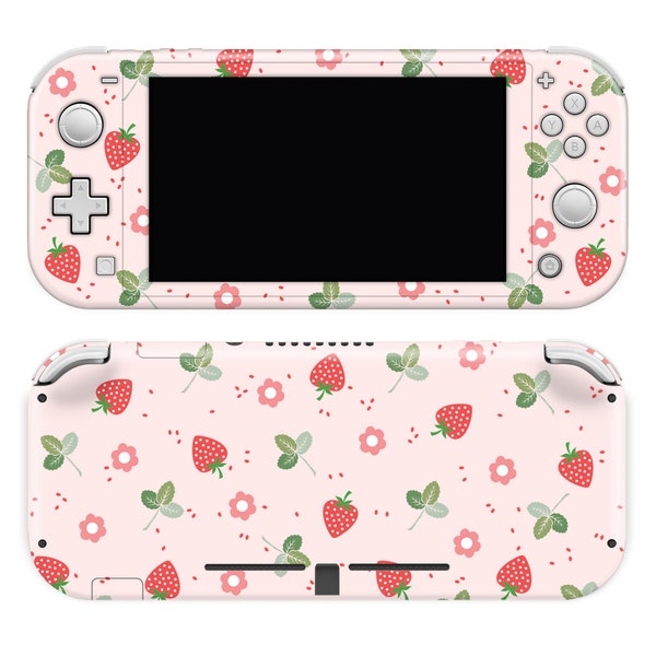 Strawberries and leaves Printed vinyl Skin 3M Premium Wrapping Vinyl for Nintendo Switch Lite