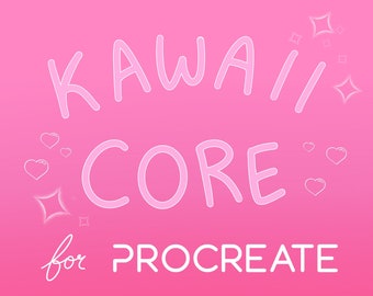 PROCREATE Brush Set / 11 Pinceles Kawaiicore / Para Fondos, Patrones, Decoración Fácil y Retoques