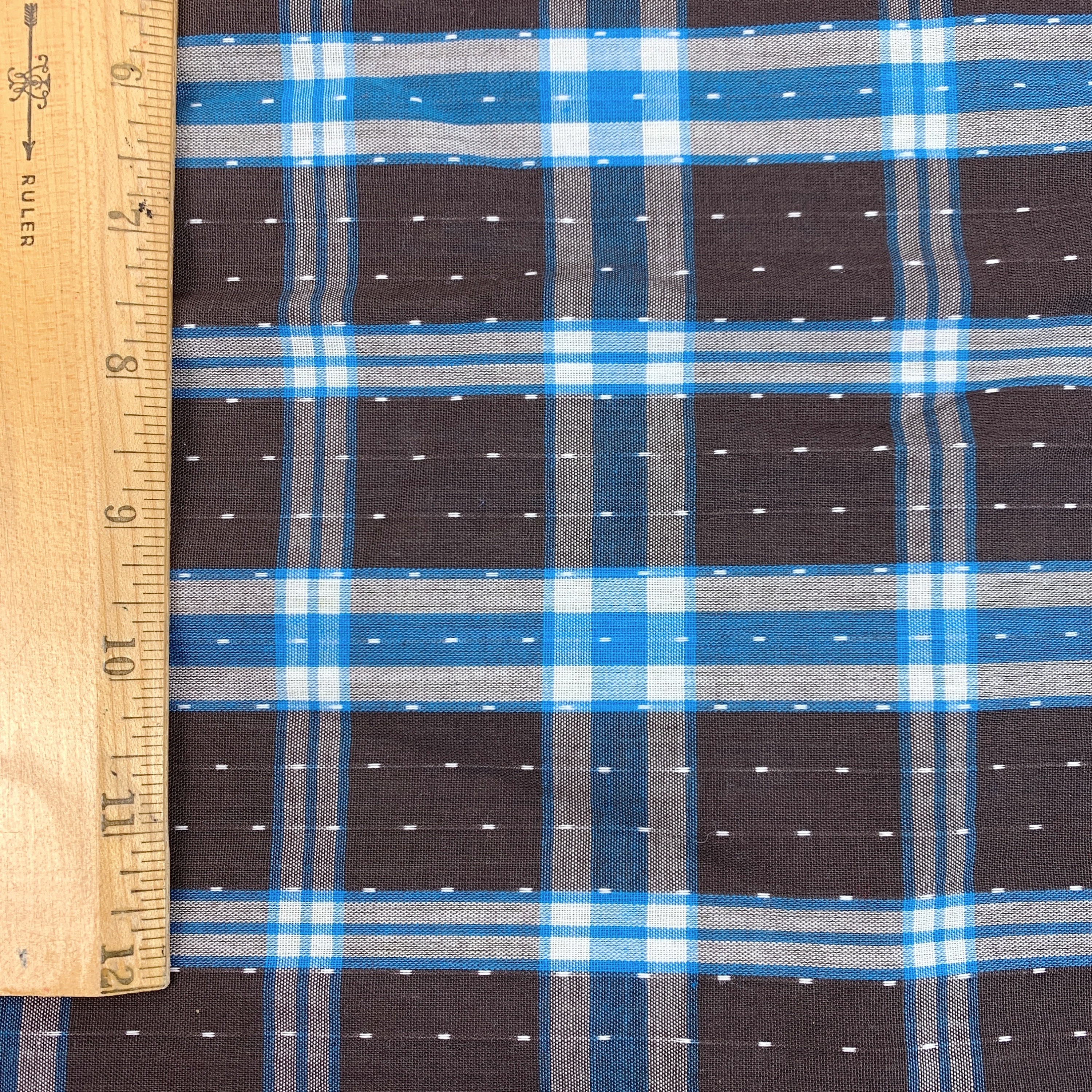 Vintage Fabric Large Scale Ants Picnic Plaid Novelty 35 x 45 Red White Black Sewing Material