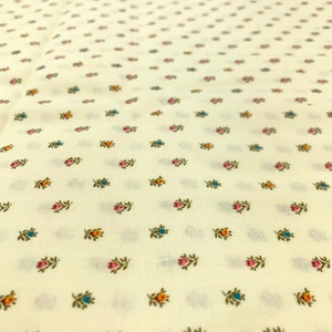 Vintage Fabric Sweet Floral Calico Tiny Print Ditzy Floral Flowers BTY 1 yd + 5&quot; x 41&quot; Yellow Blue Pink Sewing Quilting Material