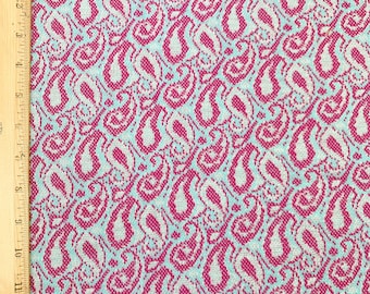 Vtg Double Knit Fabric BTY 64" Turquoise Blue Subtle White Stripes 1970s Vtg Double Knit Fabric BTY 64" Turquoise Blue Subtle White Stripes 1970s