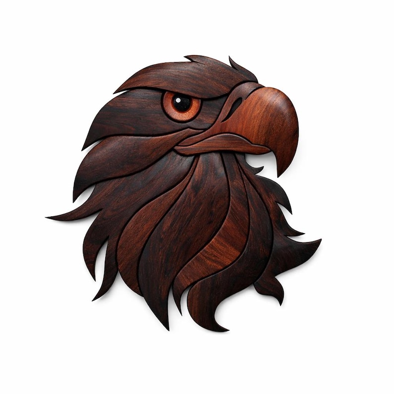 Eagle Head Wood Intarsia Pattern PDF, Bird Wall Art Design (digital ...
