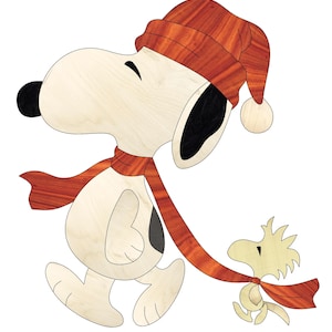 Snoopy und Woodstock the Bird Holz Intarsien Muster, Dekupiersäge Muster Muster Nur download Pdf Holz Intarsien Pdf Muster Digitales Muster