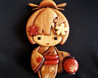 Yosheki Girl Intarsia Pattern PDF, Digital Download Woodworking Design