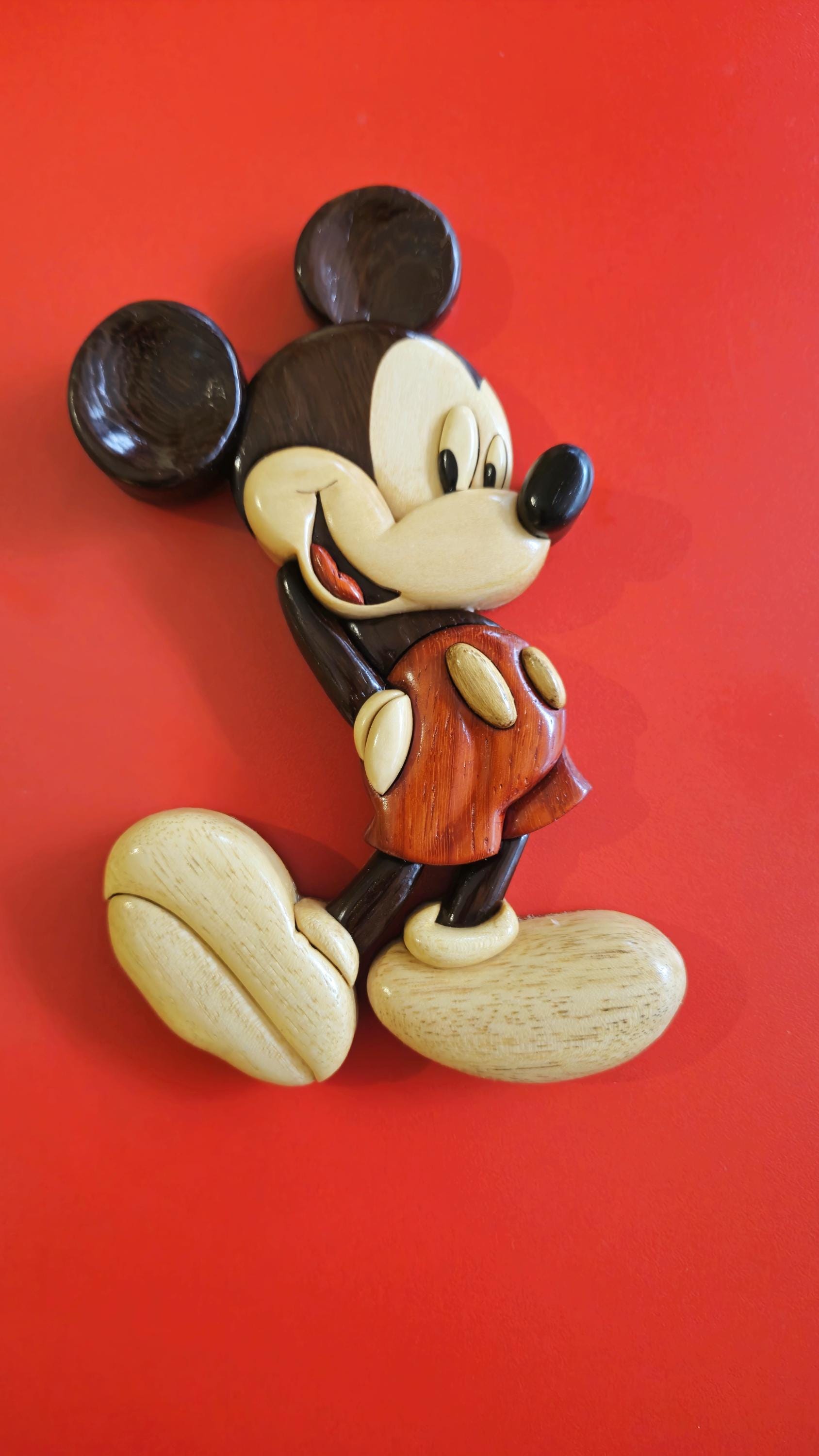 Mickey Mouse Wooden Intarsia Pattern, Unique Disney Gift, Kids Room Decor, Cartoon Intarsia Art, Downloadable Intarsia Pattern