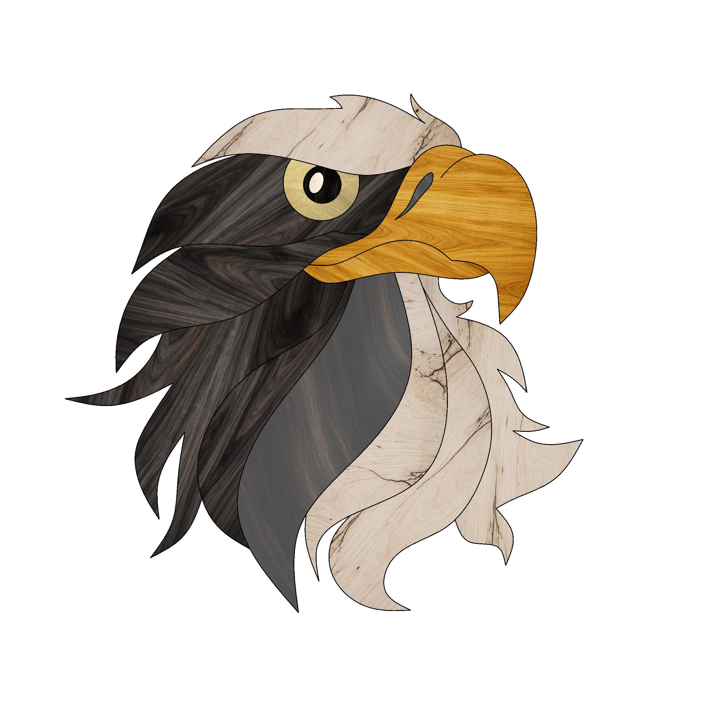 Eagle Head Wood Intarsia Pattern PDF, Bird Wall Art Design (digital ...