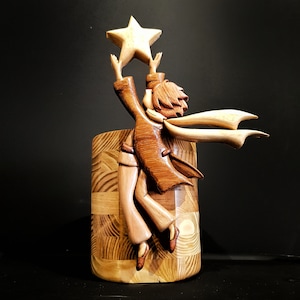 Little Prince Wood Intarsia Pattern, Little Prince Wooden Intarsia, Scroll Saw Pattern, Scroll Saw Art, Pattern Only download Pdf