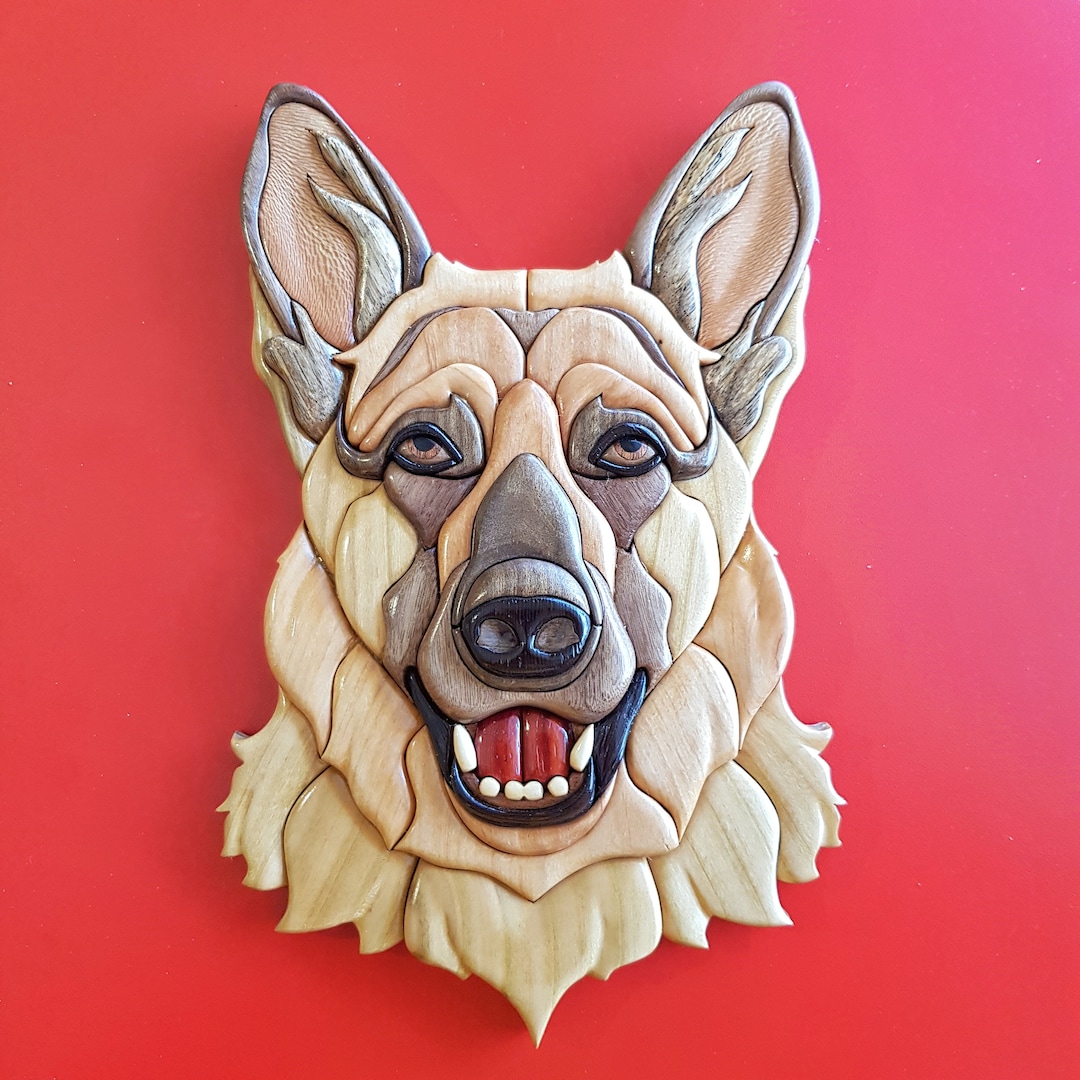 German Sheperd Intarsia Pattern, Scroll Saw Pattern, Pattern Only