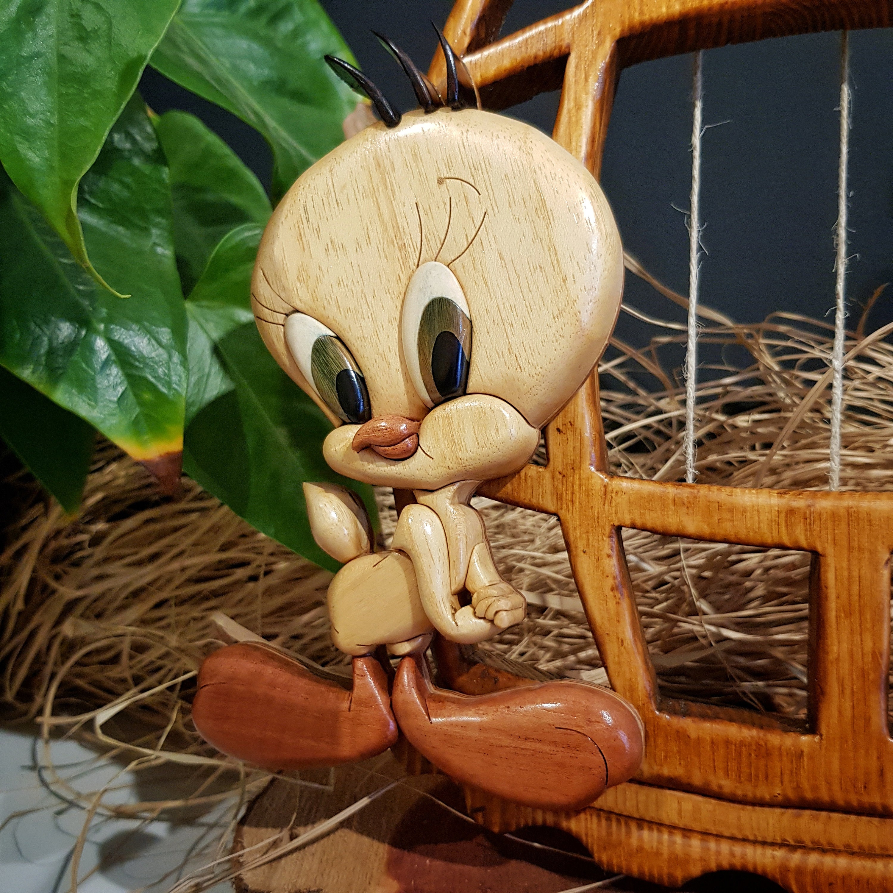 Handmade Bird Photo Frame: Intarsia Wood Cage Wall Art - Etsy