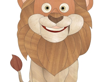 Sweet Lion Intarsia Pattern: Jungle Wall Decor (PDF Pattern)