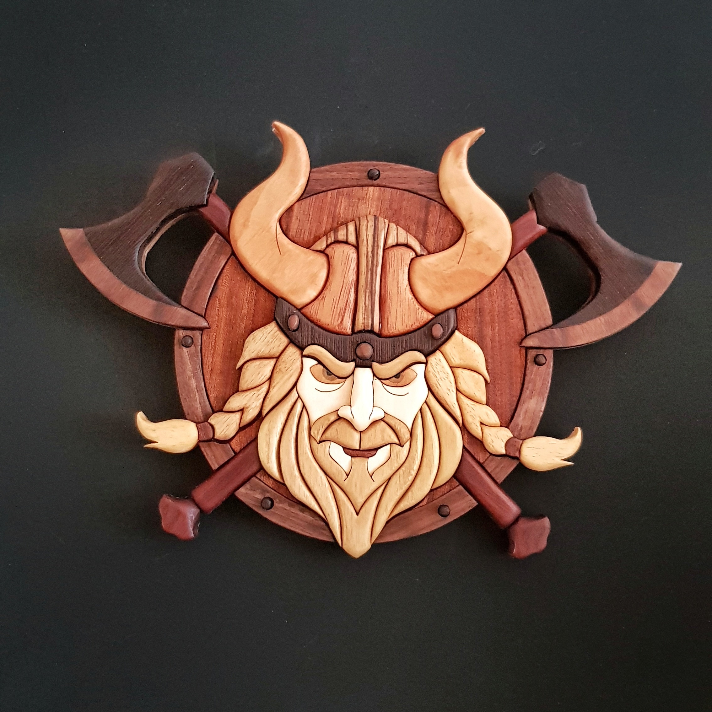 Viking Warrior Shield Axe Wooden Intarsia Pattern Scroll Saw - Etsy