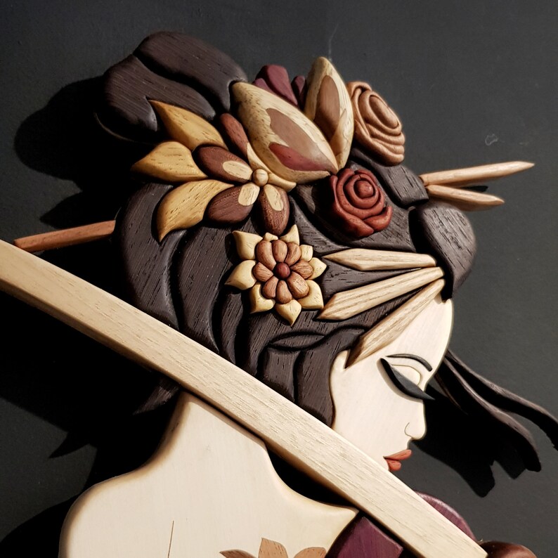 Geisha Art Wall Hangings Japanese Figurine Wall Decor House Etsy