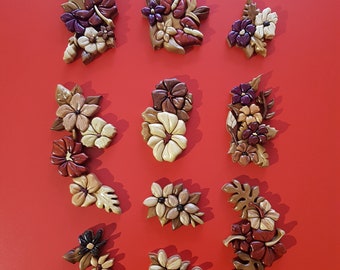 Hawaiian Flower Intarsia Pattern, Wooden Floral Craft PDF Design (Digital Download)
