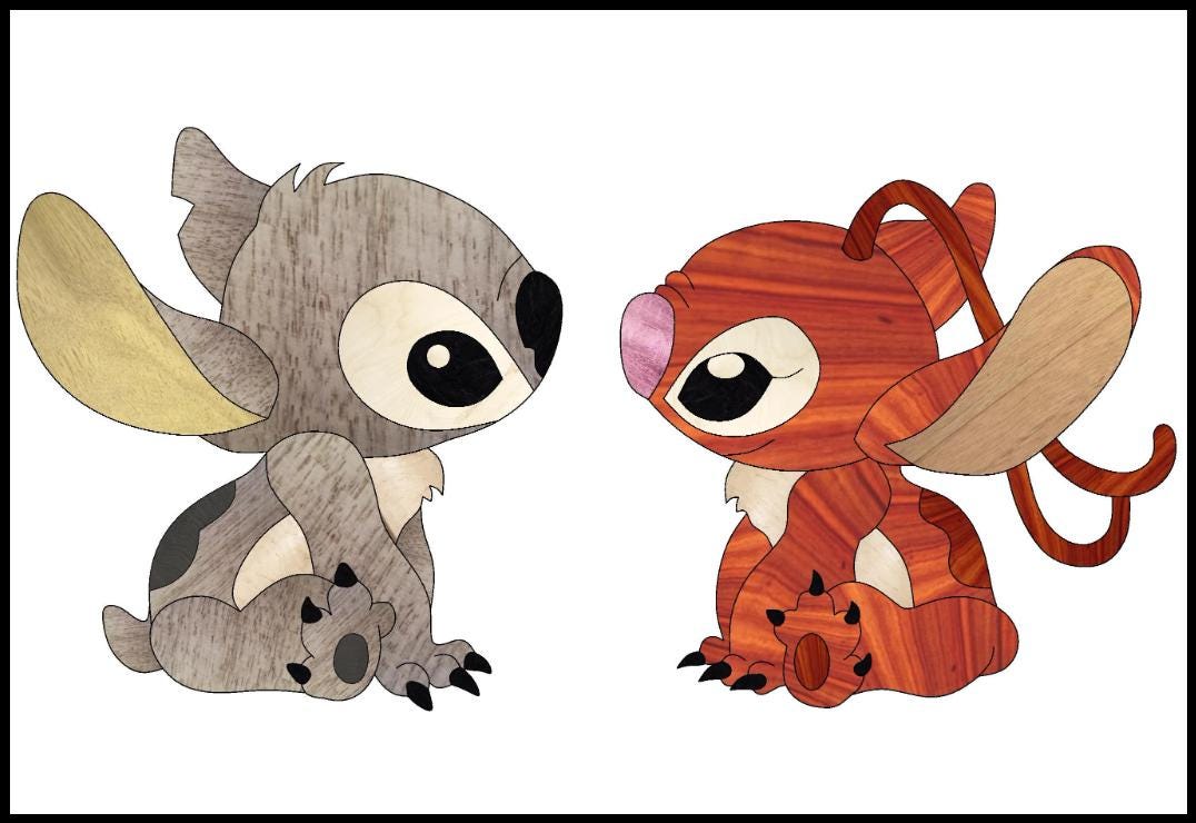 Alien Duo Intarsia Pattern, Wooden Cartoon Scroll Saw Art PDF Design ...
