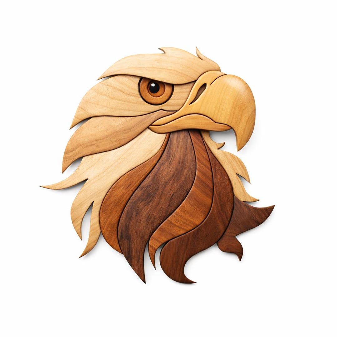Eagle Head Wood Intarsia Pattern PDF, Bird Wall Art Design (digital ...