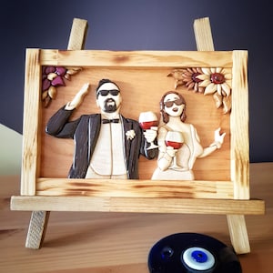 Wooden Faceless Portrait, Wall or Tabletop Decor, Portrait from Photo, Family Portrait, Couple Portrait, Gift for Her, Gift for Him