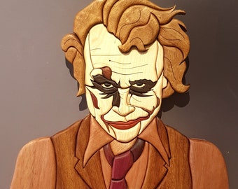Joker Face Intarsia Pattern PDF, Wooden Scroll Saw Digital Download