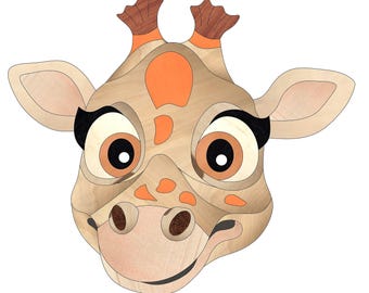 Animal Wooden Intarsia Patterns, Bunny Hippo Giraffe Cow Faces PDF, Beginner Friendly Digital Download