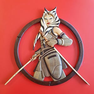 Warrior Girl Intarsia Pattern: Space themed Woodworking (PDF Pattern)