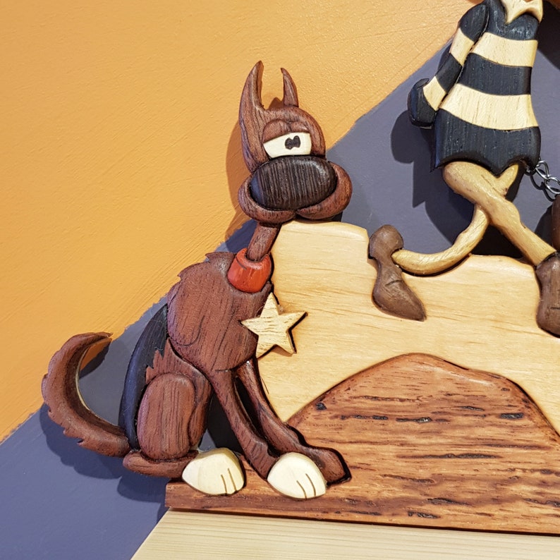 Lucky Luke and the Dalton Brothers Key Holder Intarsia Scroll Etsy