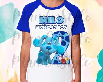 Blues Clues Birthday T Shirt, Blues clues Theme Party, Personalized shirts for kids, Family Tees for birthday gifts, Raglan T shirt