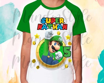 WFQTT T-shirt à manches courtes Super Mario Squad Luigi and Toad pour garçon WFQTT T-shirt à manches courtes Super Mario Squad Luigi and Toad pour garçon