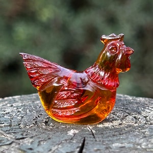 Baltic Amber Hen, Chicken ornament, quality hand carved,  Hen, Chicken, Hand Carved Amber Hen, Chicken Figurine, Hen, Chicken Statue
