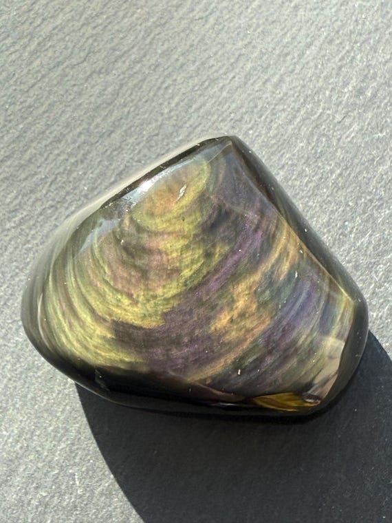 Beautiful Velvet  Obsidian, Manto Huichol freeform  from Mexico