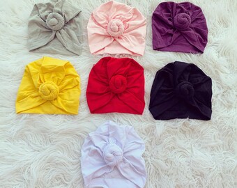 Infant/Toddler Pre-tied Head Wraps | Baby Turbans | Baby girl head wraps | Soft | Stretchy | Soft cotton