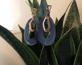 Blue Skies | Dangle Earrings | Beautiful Shade of Blue | Gold Accents | Unique | Perfect Accessory