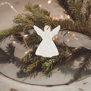 Christmas Angel, Set of 5 Christmas tree ornaments, Minimalist Christmas decorations, Scandinavian Christmas decor, Rustic Christmas decor image 1