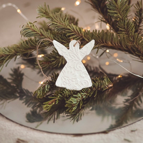 Christmas Angel, Set of 5 Christmas tree ornaments, Minimalist Christmas decorations, Scandinavian Christmas decor, Rustic Christmas decor