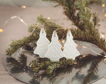 Set of 5 Christmas tree ornaments, Minimalist Christmas decorations, Scandinavian Christmas decor, Rustic Christmas decor, Nordic Christmas