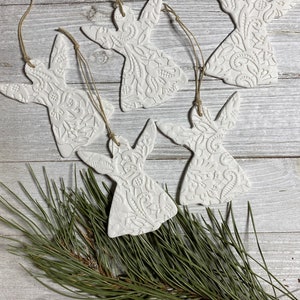 Christmas Angel, Set of 5 Christmas tree ornaments, Minimalist Christmas decorations, Scandinavian Christmas decor, Rustic Christmas decor image 4