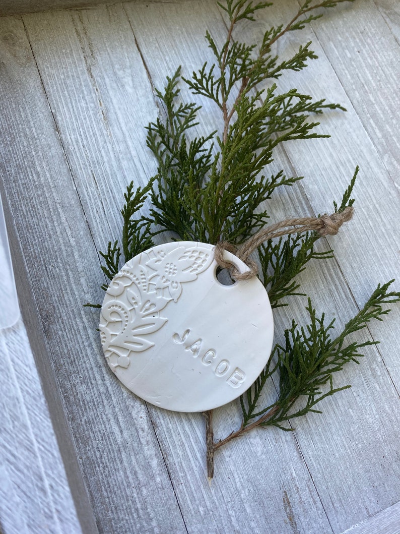 Personalized Christmas tree ornaments, Minimalist Christmas decorations, Scandinavian Christmas decor, Rustic Christmas decor, Tags image 4