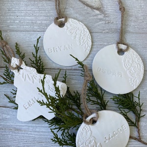 Personalized Christmas tree ornaments, Minimalist Christmas decorations, Scandinavian Christmas decor, Rustic Christmas decor, Tags image 9